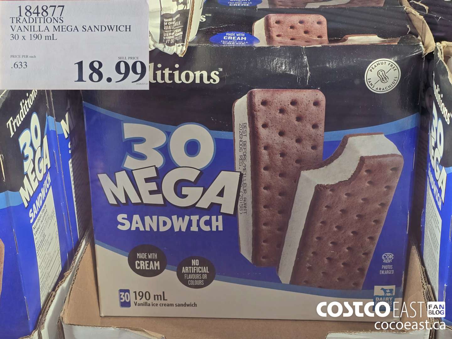 184877 TRADITIONS VANILLA MEGA SANDWICH 30 X 190 ML $18.99