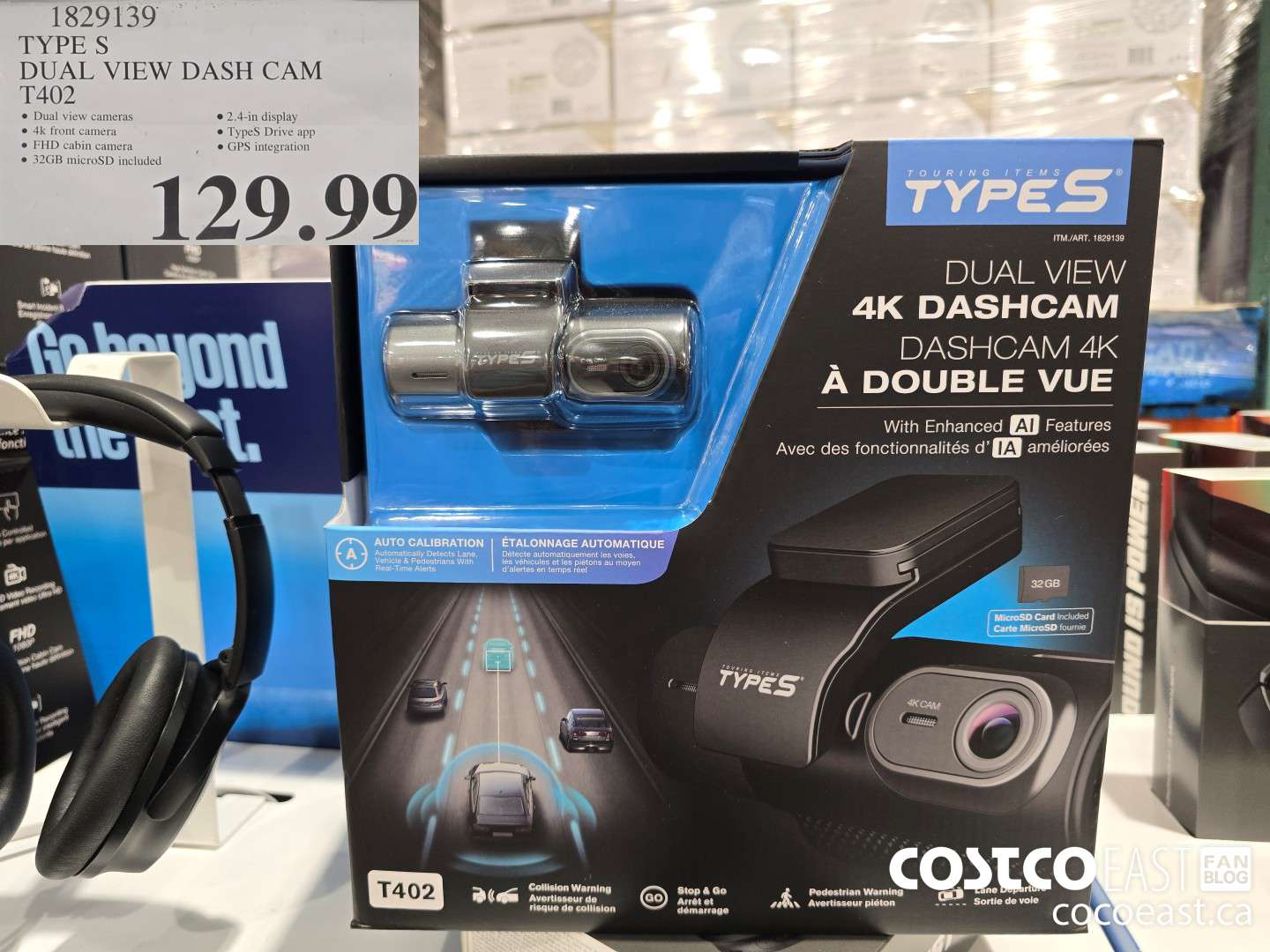 1829139 TYPE S DUAL VIEW DASH CAM T402 $129.99