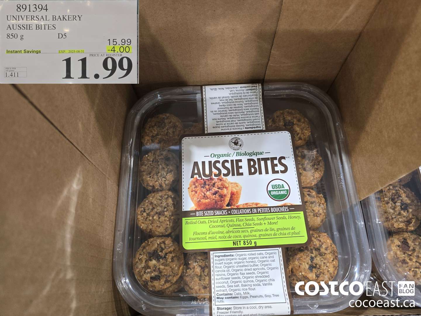 891394 UNIVERSAL BAKERY AUSSIE BITES 850 G ($4.00 INSTANT SAVINGS EXPIRES ON 2025-08-31) $11.99