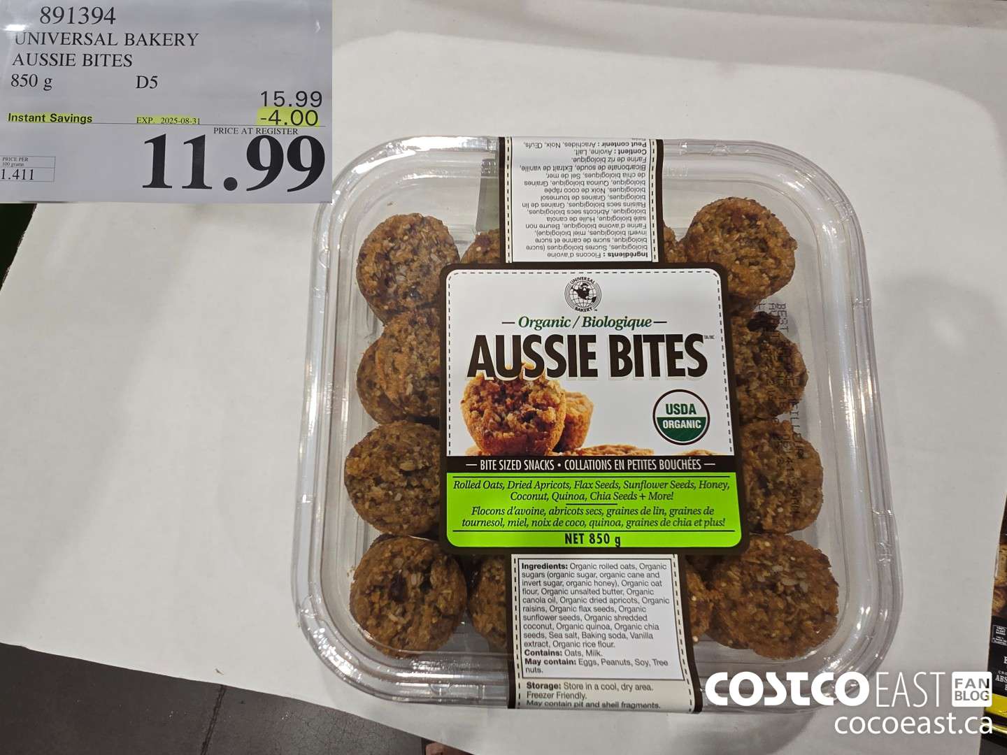 891394 UNIVERSAL BAKERY AUSSIE BITES 850 G ($4.00 INSTANT SAVINGS EXPIRES ON 2025-08-31) $11.99
