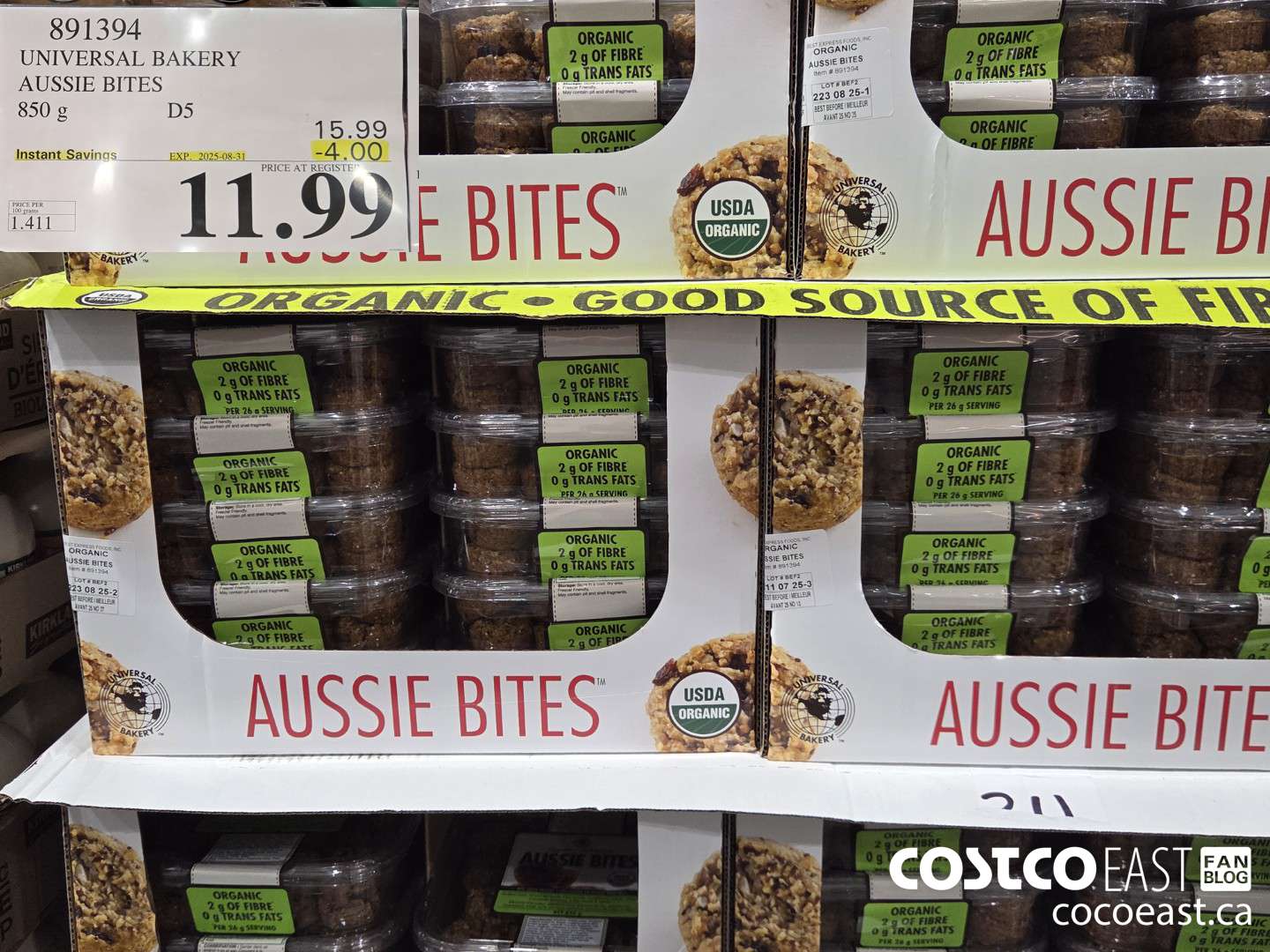 891394 UNIVERSAL BAKERY AUSSIE BITES 850 G ($4.00 INSTANT SAVINGS EXPIRES ON 2025-08-31) $11.99