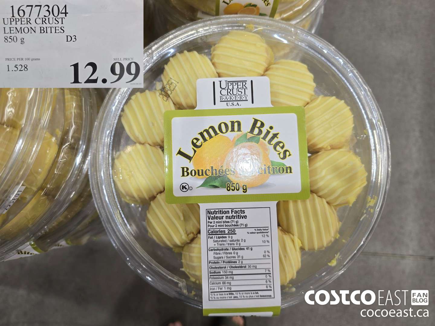 1677304 UPPER CRUST LEMON BITES 850 g $12.99