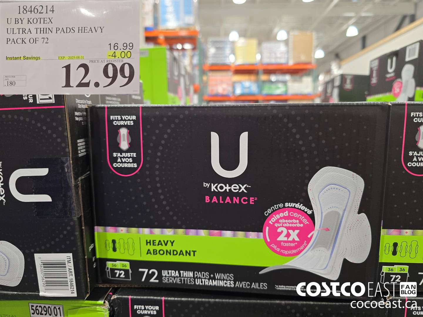 1846214 U BY KOTEX ULTRA THIN PADS HEAVY PACK OF 72 ($4.00 INSTANT SAVINGS EXPIRES ON 2025-08-31) $12.99