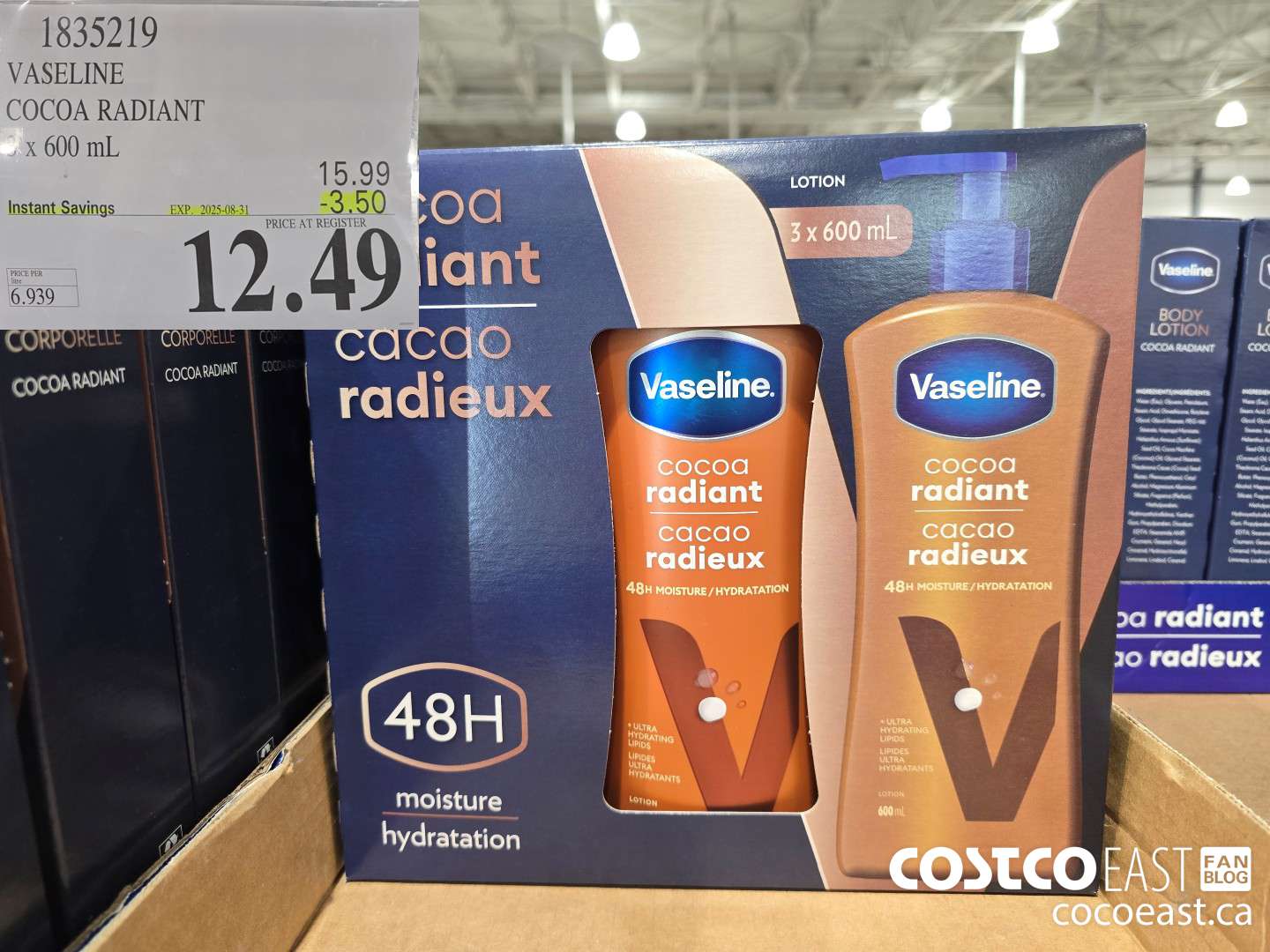 1835219 VASELINE COCOA RADIANT 3 x 600 mL ($3.50 INSTANT SAVINGS EXPIRES ON 2025-08-31) $12.49
