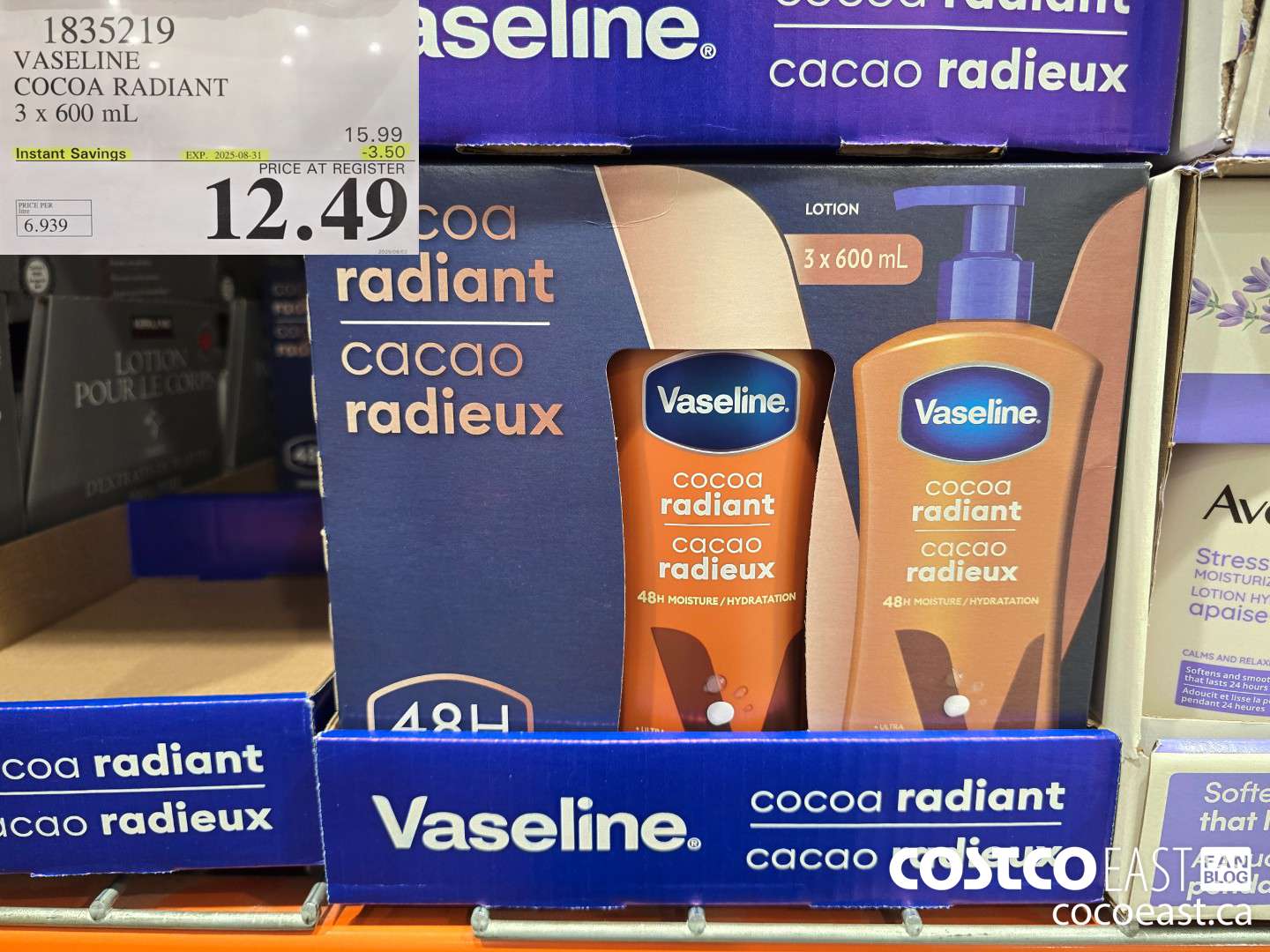 1835219 VASELINE COCOA RADIANT 3 x 600 mL ($3.50 INSTANT SAVINGS EXPIRES ON 2025-08-31) $12.49