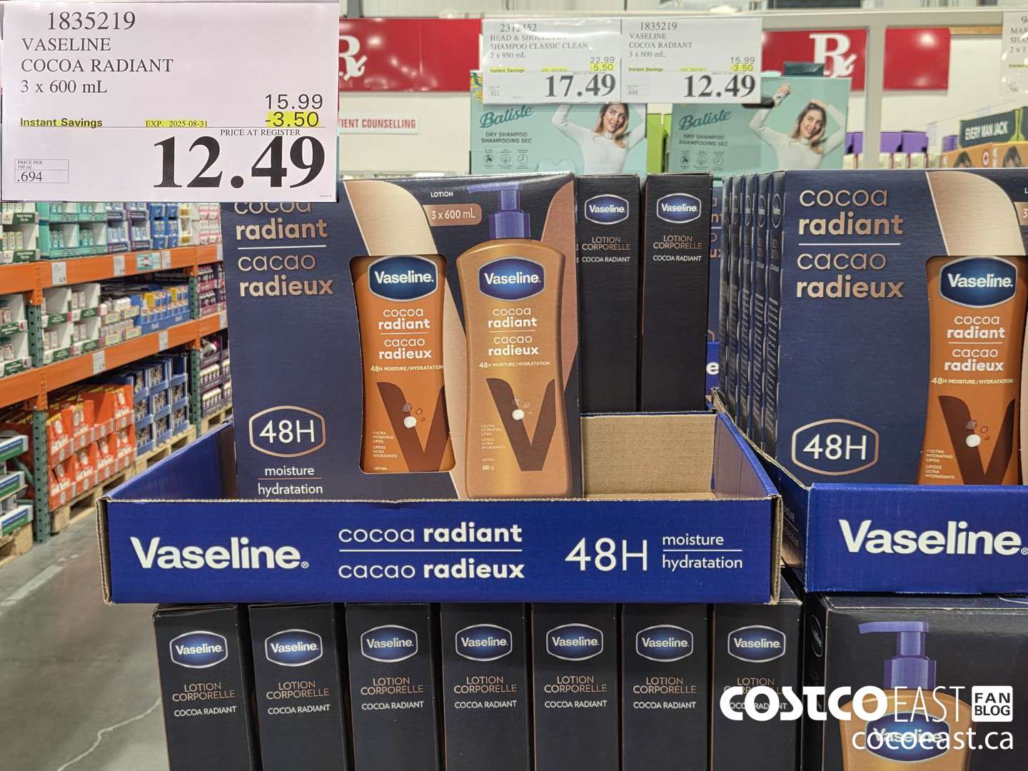 1835219 VASELINE COCOA RADIANT 3 x 600 mL ($3.50 INSTANT SAVINGS EXPIRES ON 2025-08-31) $12.49