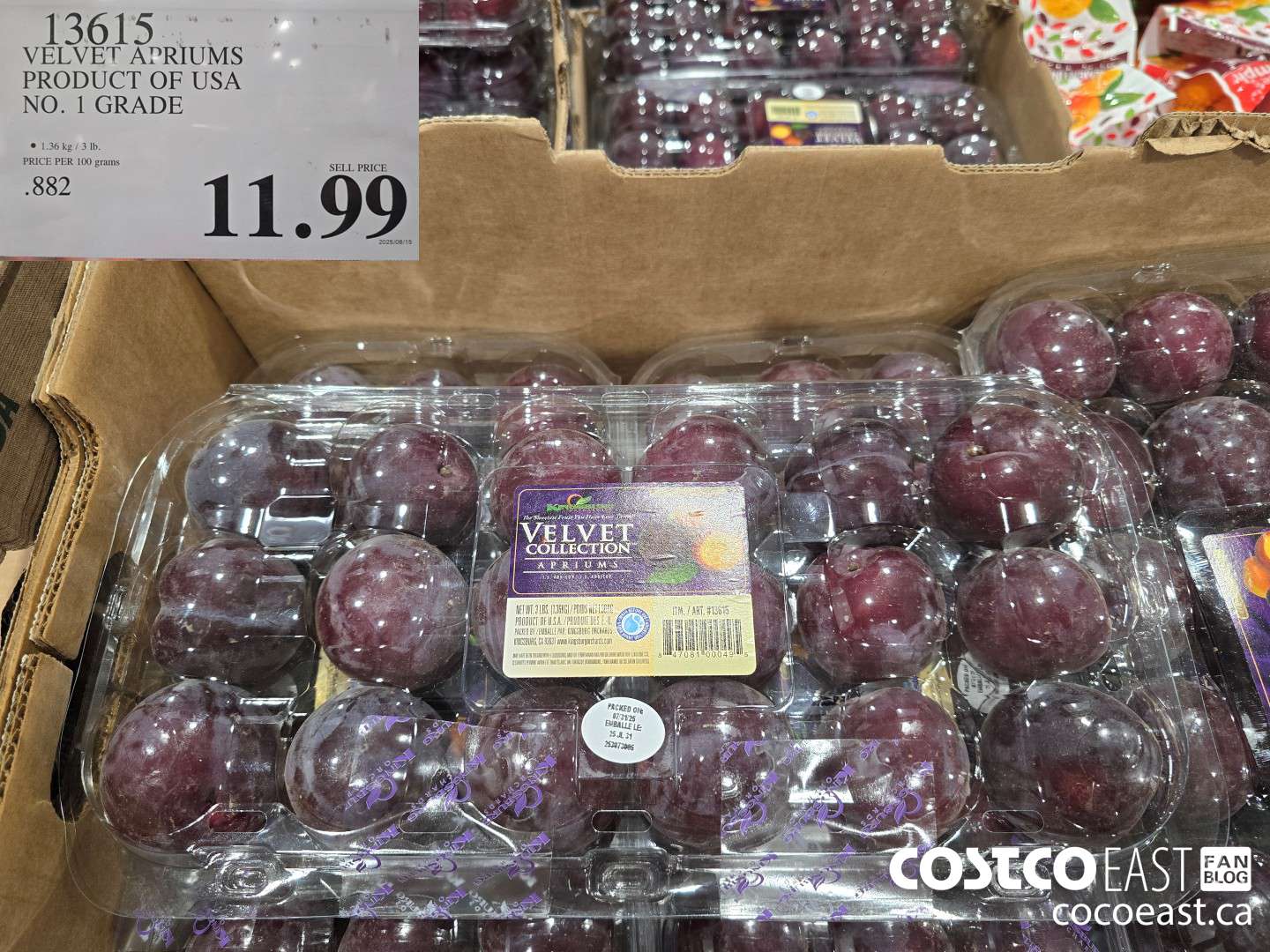 13615 VELVET APRIUMS PRODUCT OF USA NO. 1 GRADE $11.99