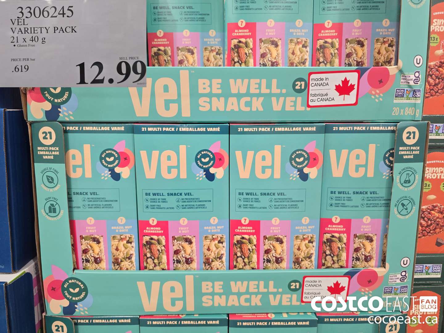 3306245 VEL VARIETY PACK 21 X 40 G $12.99