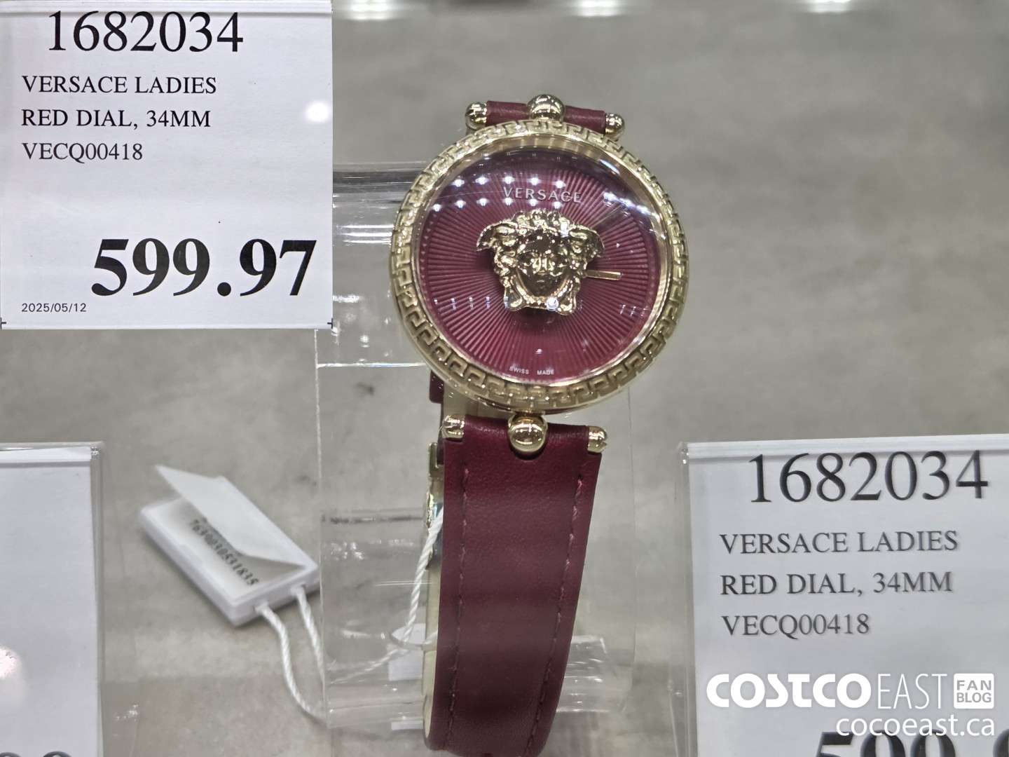 1682034 VERSACE LADIES RED DIAL 34MM VECQ00418 $599.97