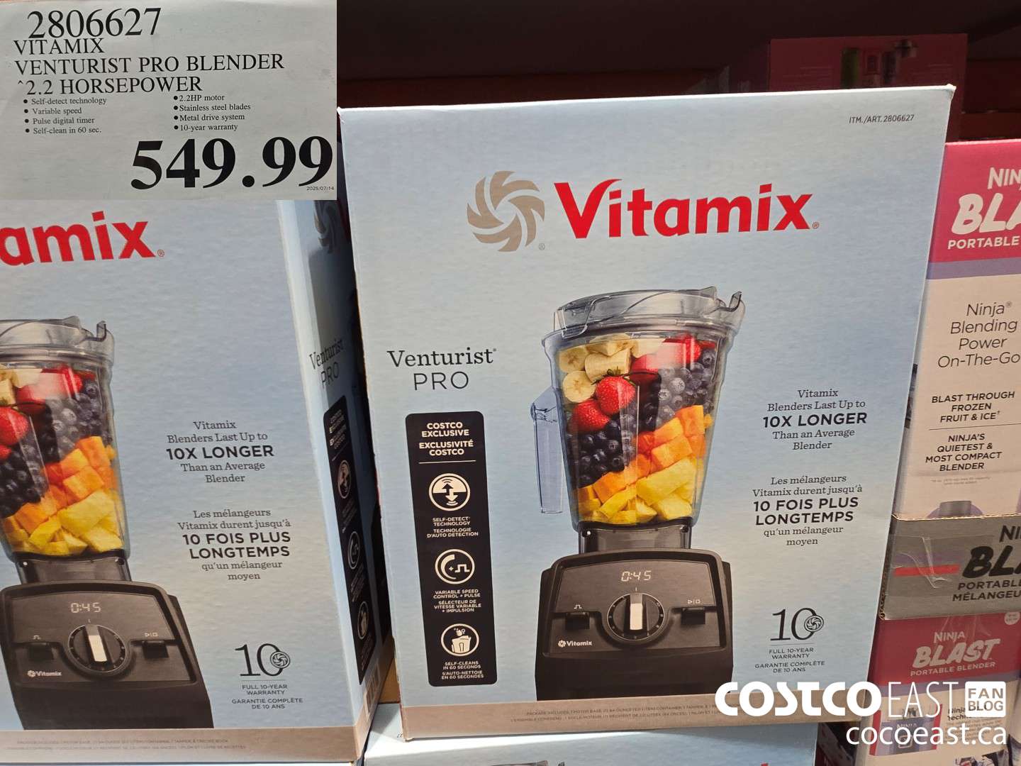 2806627 VITAMIX VENTURIST PRO BLENDER 2.2 HORSEPOWER $549.99