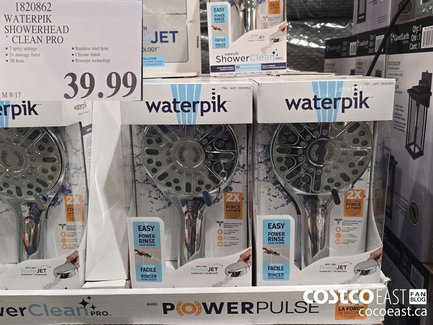 1820862 WATERPIK SHOWERHEAD CLEAN PRO $39.99