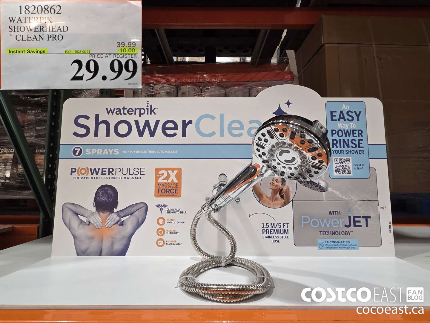 1820862 WATERPIK SHOWERHEAD CLEAN PRO ($10.00 INSTANT SAVINGS EXPIRES ON 2025-08-31) $29.99