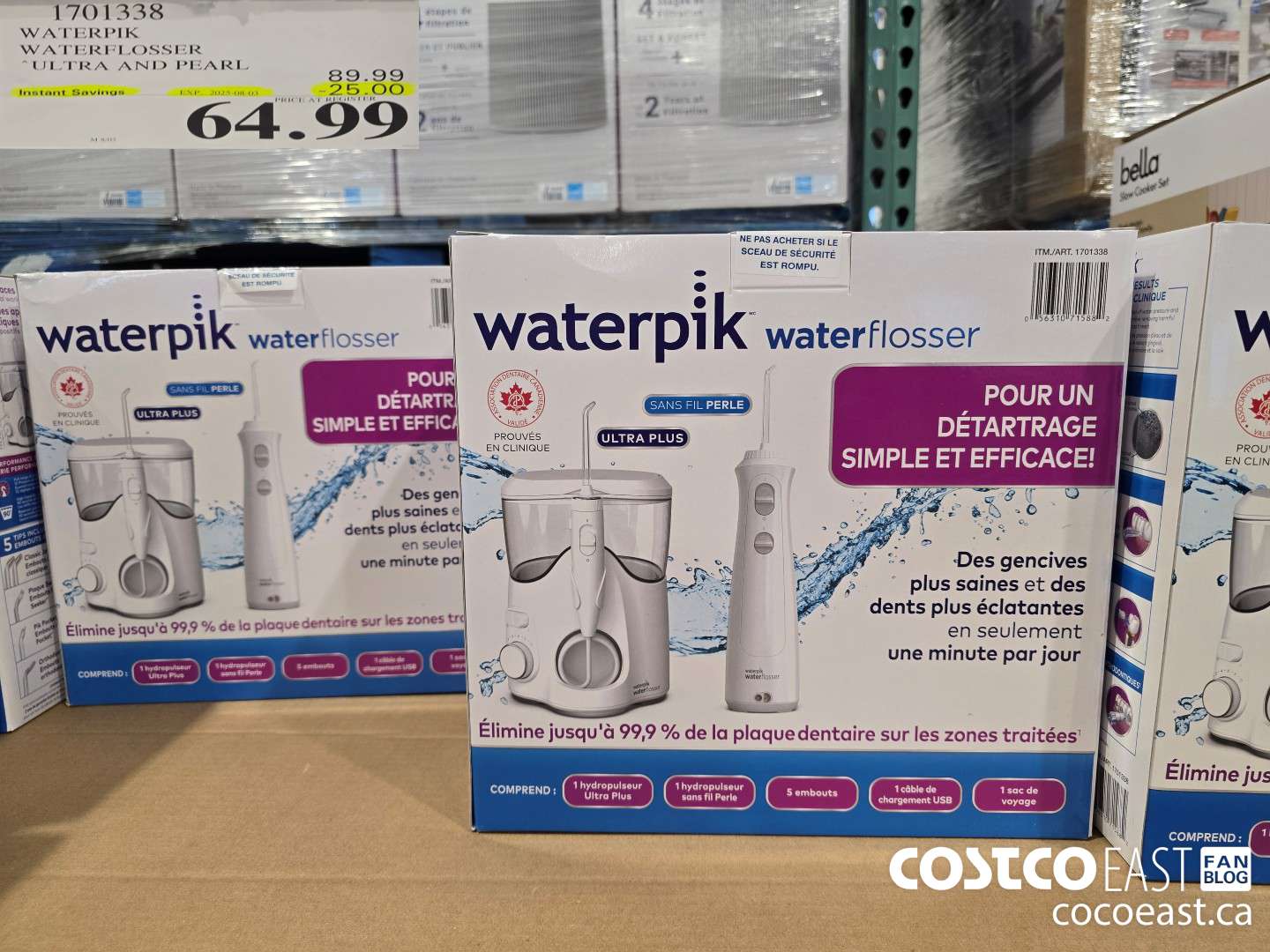 1701338 WATERPIK WATERFLOSSER “ULTRA AND PEARL ($25.00 INSTANT SAVINGS EXPIRES ON 2025-08-03) $64.99