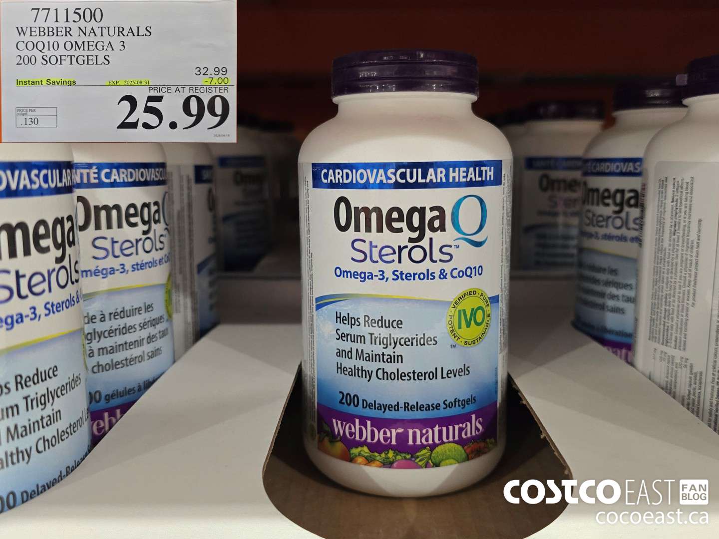 7711500 WEBBER NATURALS COQ10 OMEGA 3 200 SOFTGELS ($7.00 INSTANT SAVINGS EXPIRES ON 2025-08-31) $25.99