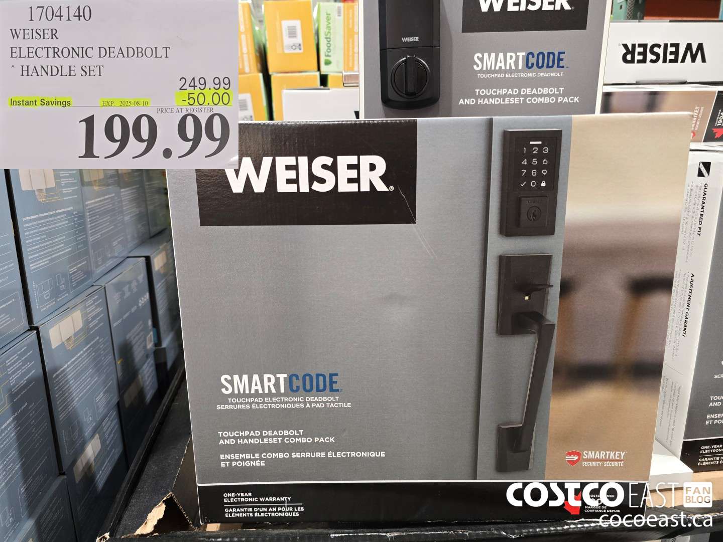 1704140 WEISER ELECTRONIC DEADBOLT HANDLE SET ($50.00 INSTANT SAVINGS EXPIRES ON 2025-08-10) $199.99