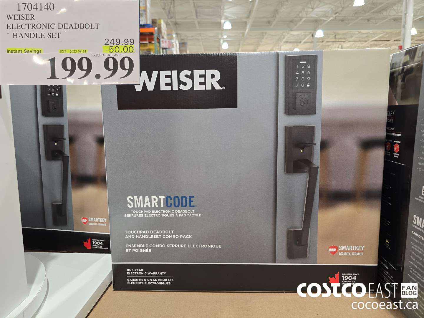 1704140 WEISER ELECTRONIC DEADBOLT HANDLE SET ($50.00 INSTANT SAVINGS EXPIRES ON 2025-08-24) $199.99