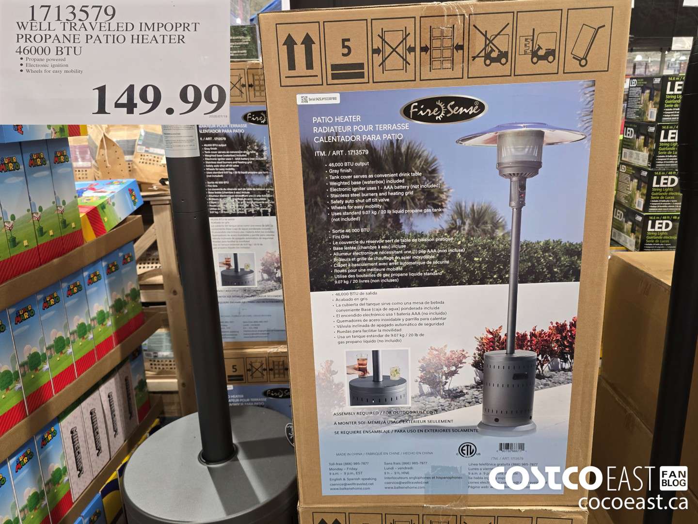 1713579 WELL TRAVELED IMPOPRT PROPANE PATIO HEATER 46000 BTU $149.99