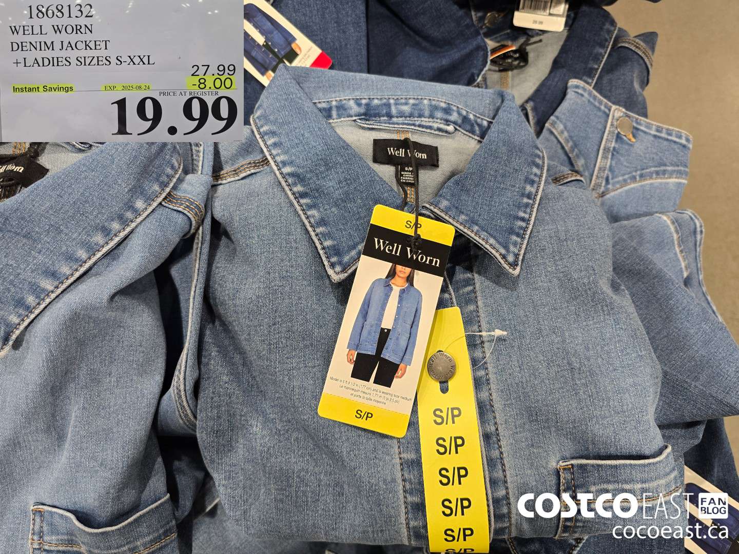 1868132 WELL WORN DENIM JACKET +LADIES SIZES S-XXL ($8.00 INSTANT SAVINGS EXPIRES ON 2025-08-24) $19.99