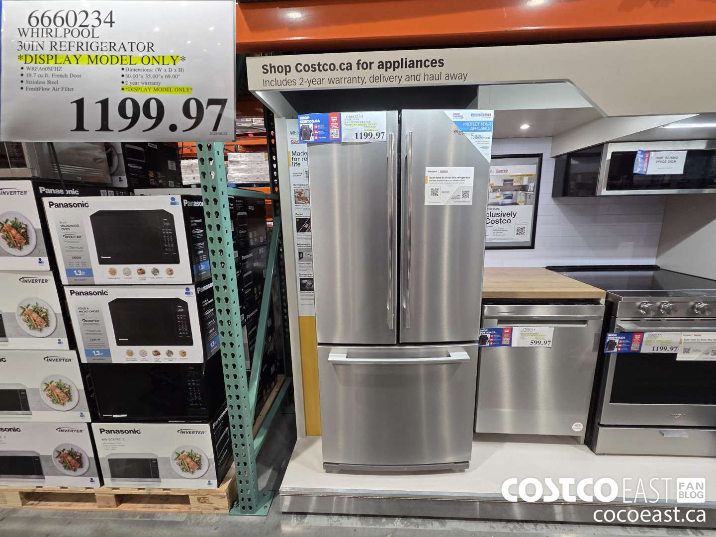 6660234 WHIRLPOOL 30IN REFRIGERATOR *COSTCO.CA ONLY* $1199.97
