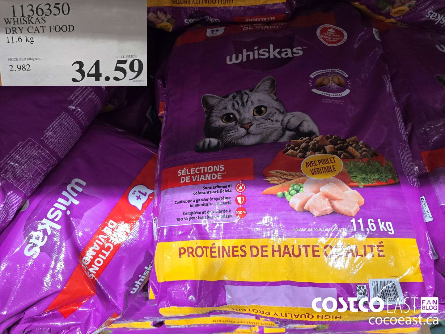 1136250 WHISKAS DRY CAT FOOD 11.6 KG $34.59
