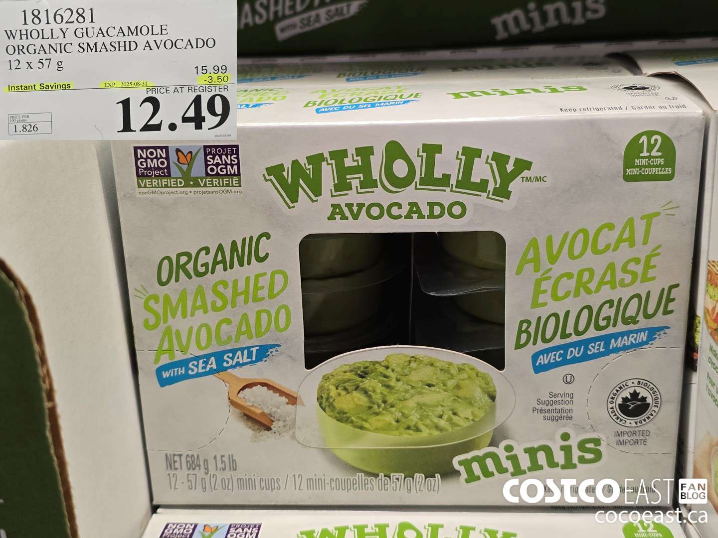 18162381 WHOLLY GUACAMOLE ORGANIC SMASHD AVOCADO 12 X 57 G ($3.50 INSTANT SAVINGS EXPIRES ON 2025-08-31) $12.49