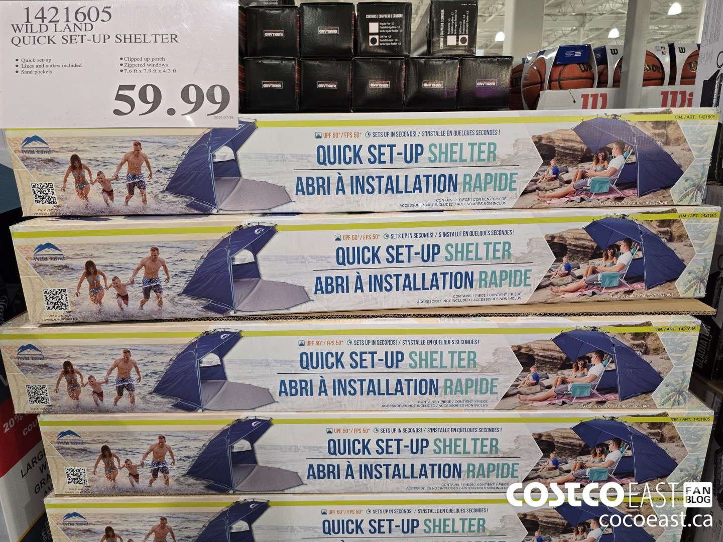 1421605 WILD LAND QUICK SET-UP SHELTER $59.99