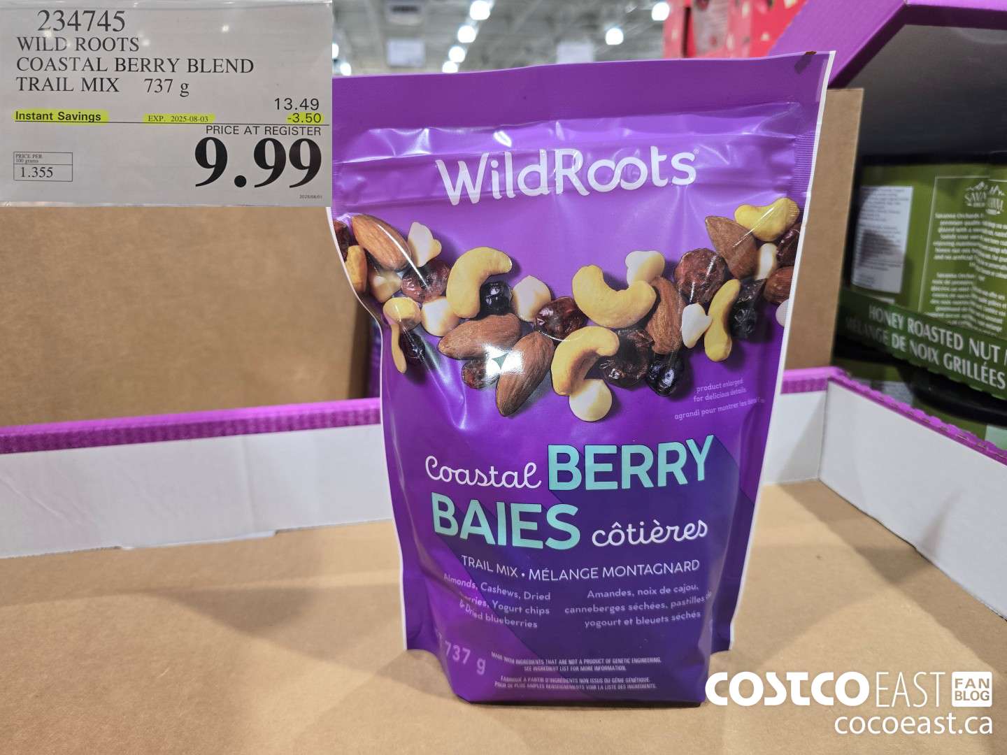 234745 WILD ROOTS COASTAL BERRY MIX 737 G ($3.50 INSTANT SAVINGS EXPIRES ON 2025-08-03) $9.99