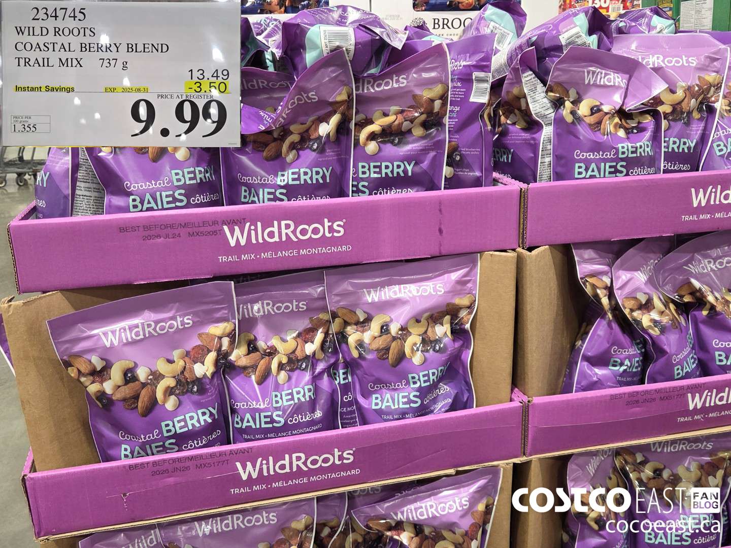234745 WILD ROOTS COASTAL BERRY MIX 737 G ($3.50 INSTANT SAVINGS EXPIRES ON 2025-08-31) $9.99