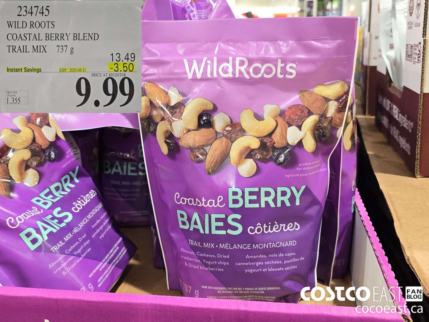 234745 WILD ROOTS COASTAL BERRY MIX 737 G ($3.50 INSTANT SAVINGS EXPIRES ON 2025-08-31) $9.99