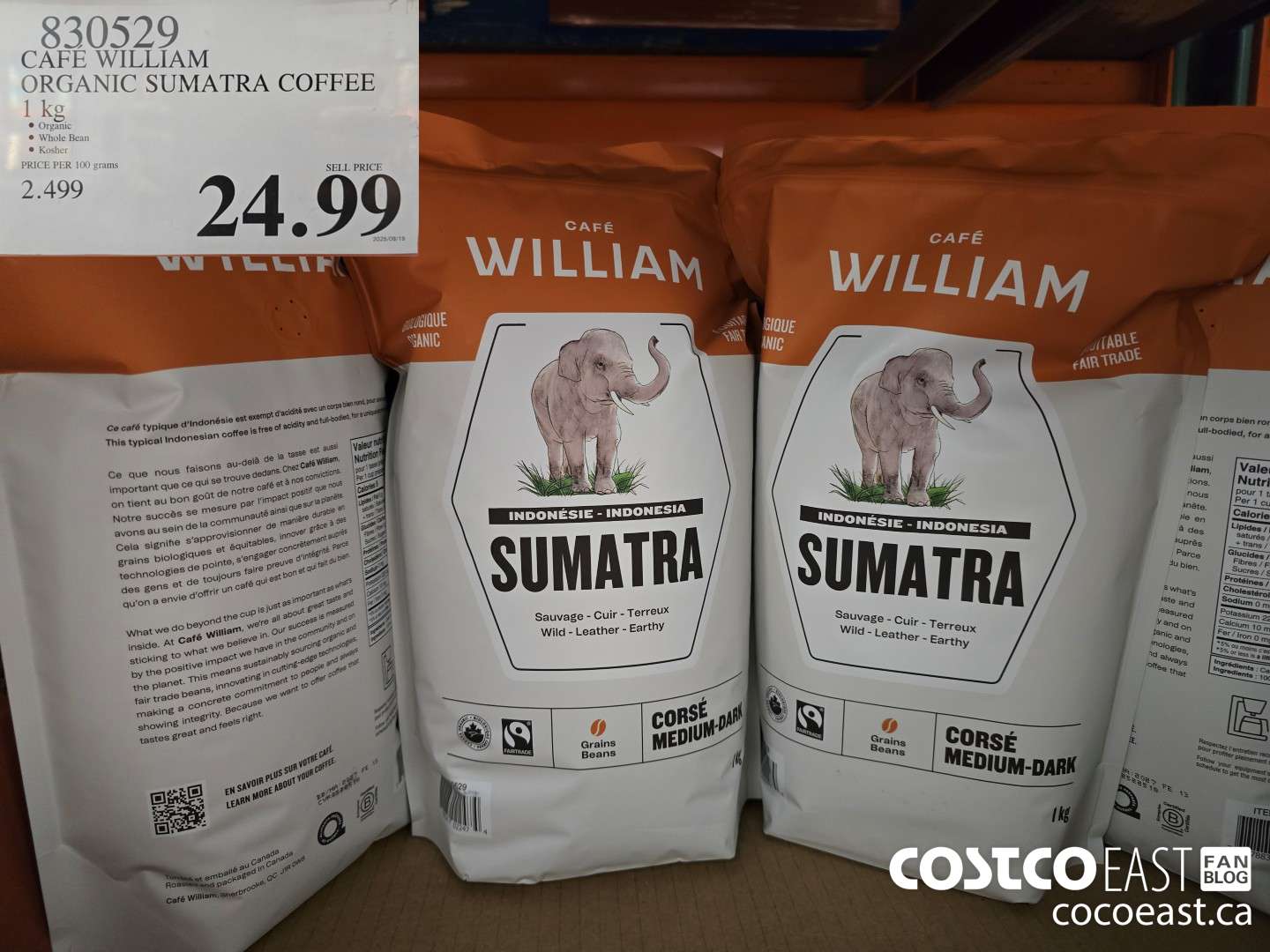 830529 WILLIAM SPARTIVENTO SUMATRA COFFEE 1 kg $24.99
