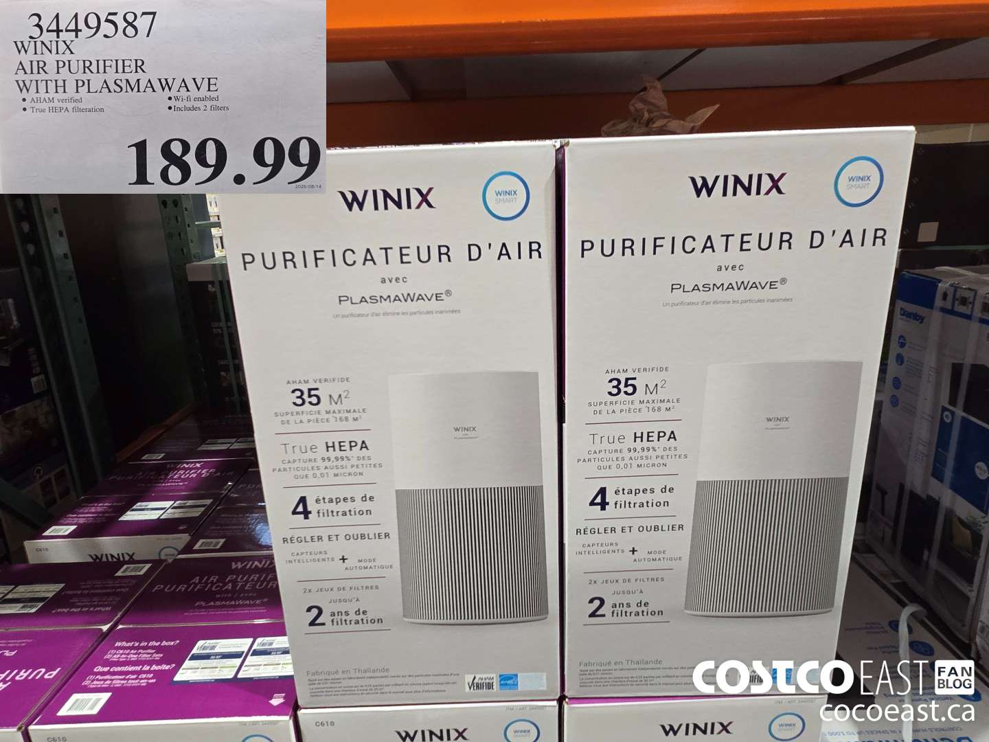 3449587 WINIX AIR PURIFIER WITH PLASMAWAVE $189.99