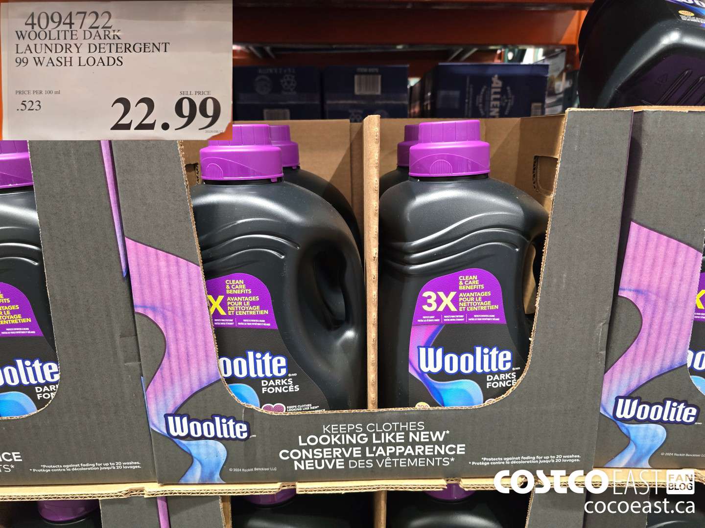 4094722 WOOLITE DARK LAUNDRY DETERGENT 99 wash loads $22.99