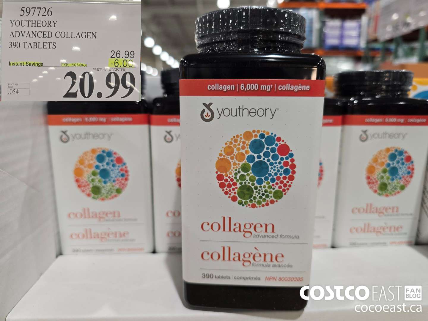 597726 YOUTHEORY ADVANCED COLLAGEN 390 TABLETS ($6.00 INSTANT SAVINGS EXPIRES ON 2025-08-31) $20.99