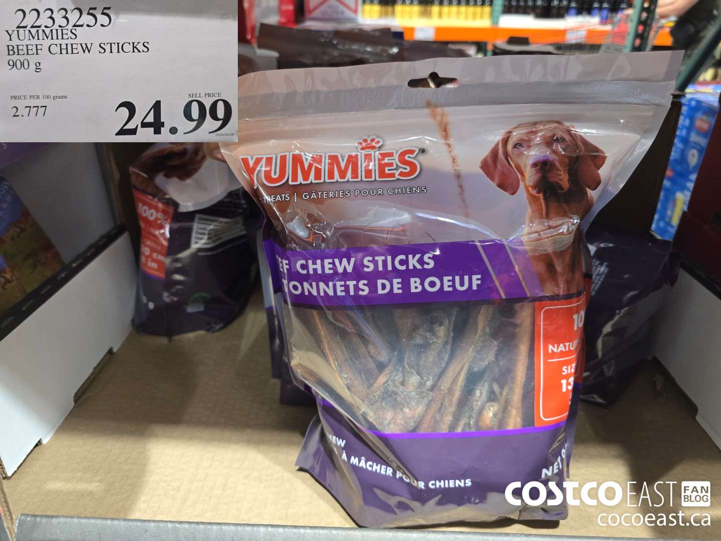 2233255 YUMMIES BEEF CHEW STICKS 900 g $24.99