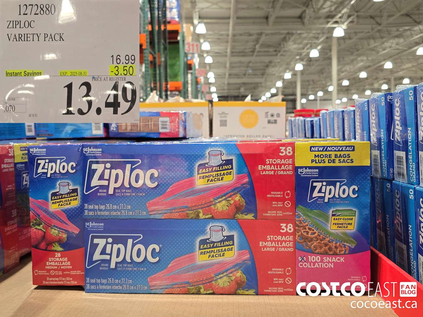 1272880 ZIPLOC VARIETY PACK ($3.50 INSTANT SAVINGS EXPIRES ON 2025-08-31) $13.49