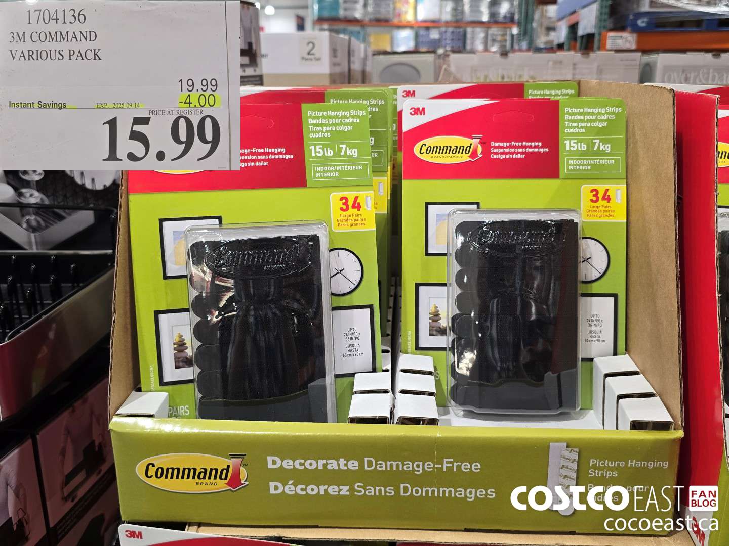 1704136 3M COMMAND VARIOUS PACK ($4.00 INSTANT SAVINGS EXPIRES ON 2025-09-14) $15.99