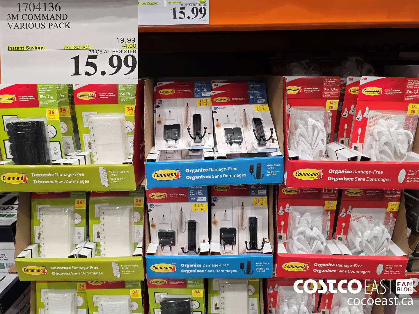 1704136 3M COMMAND VARIOUS PACK ($4.00 INSTANT SAVINGS EXPIRES ON 2025-09-24) $15.99