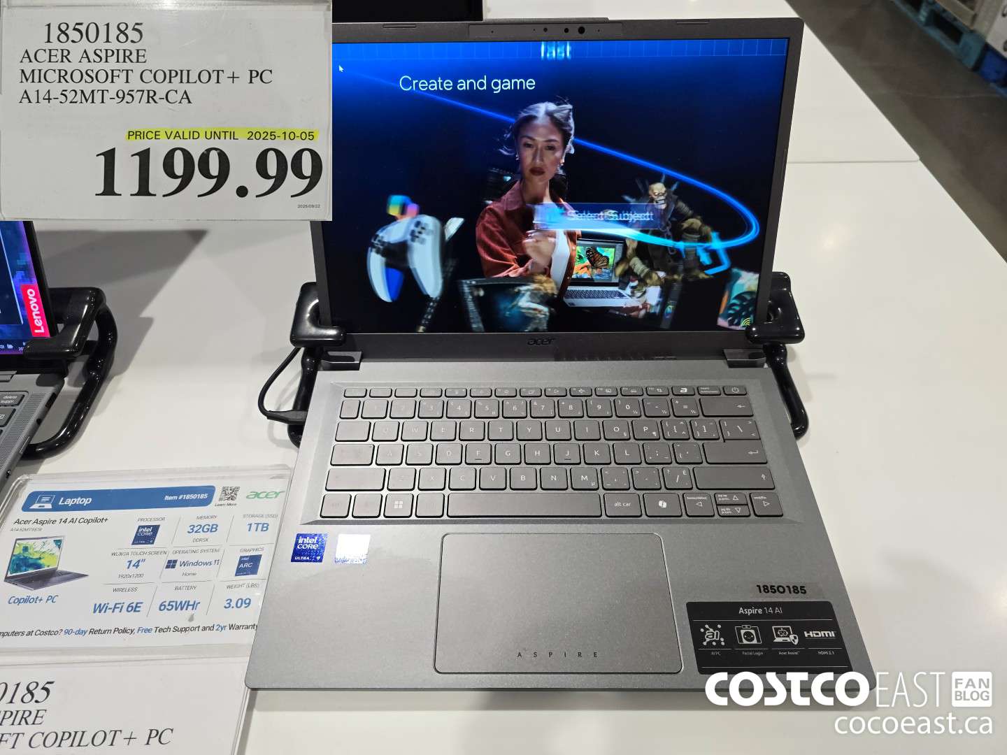 1850185 ACER ASPIRE MICROSOFT COPILOT+ PC A14-52MT-957R-CA $1199.99