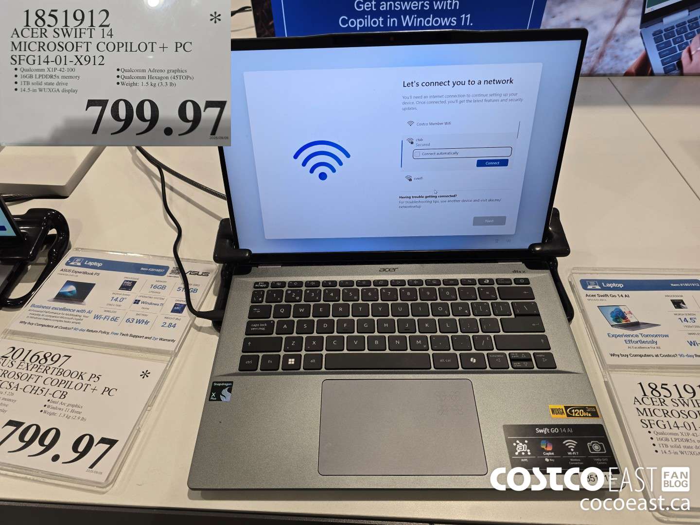 1851912 ACER SWIFT 14 MICROSOFT COPILOT+ PC SFG14-01-X912 $799.97