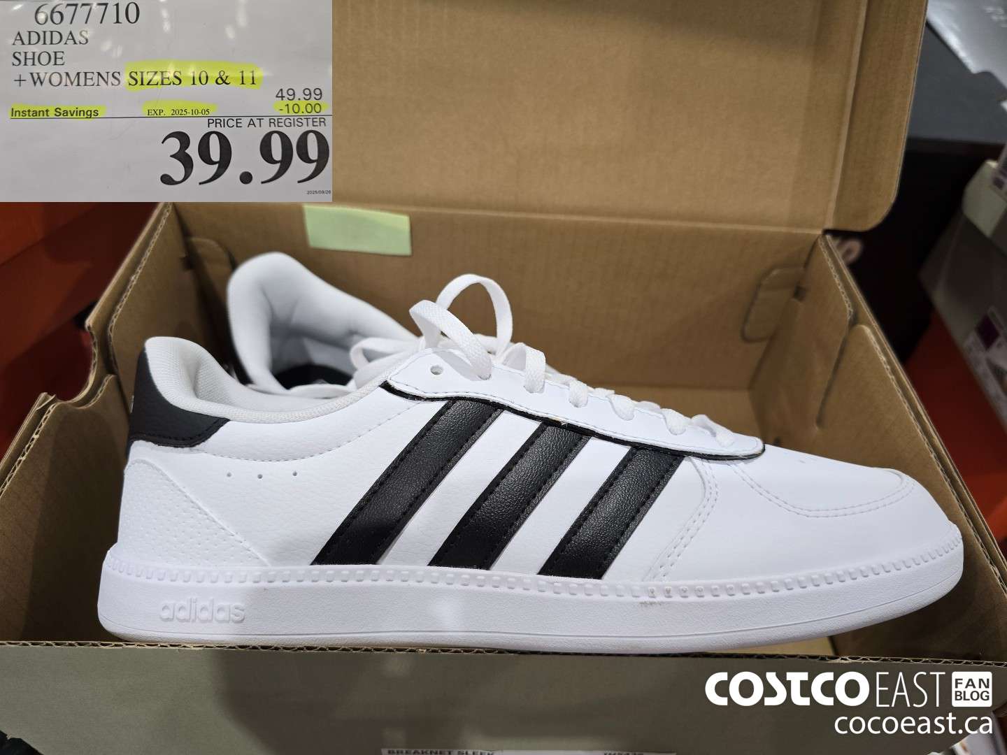 6677710 ADIDAS BREAKNET SLEEK SHOE +WOMENS SIZES 10 & 11 ($10.00 INSTANT SAVINGS EXPIRES ON 2025-10-05) $39.99