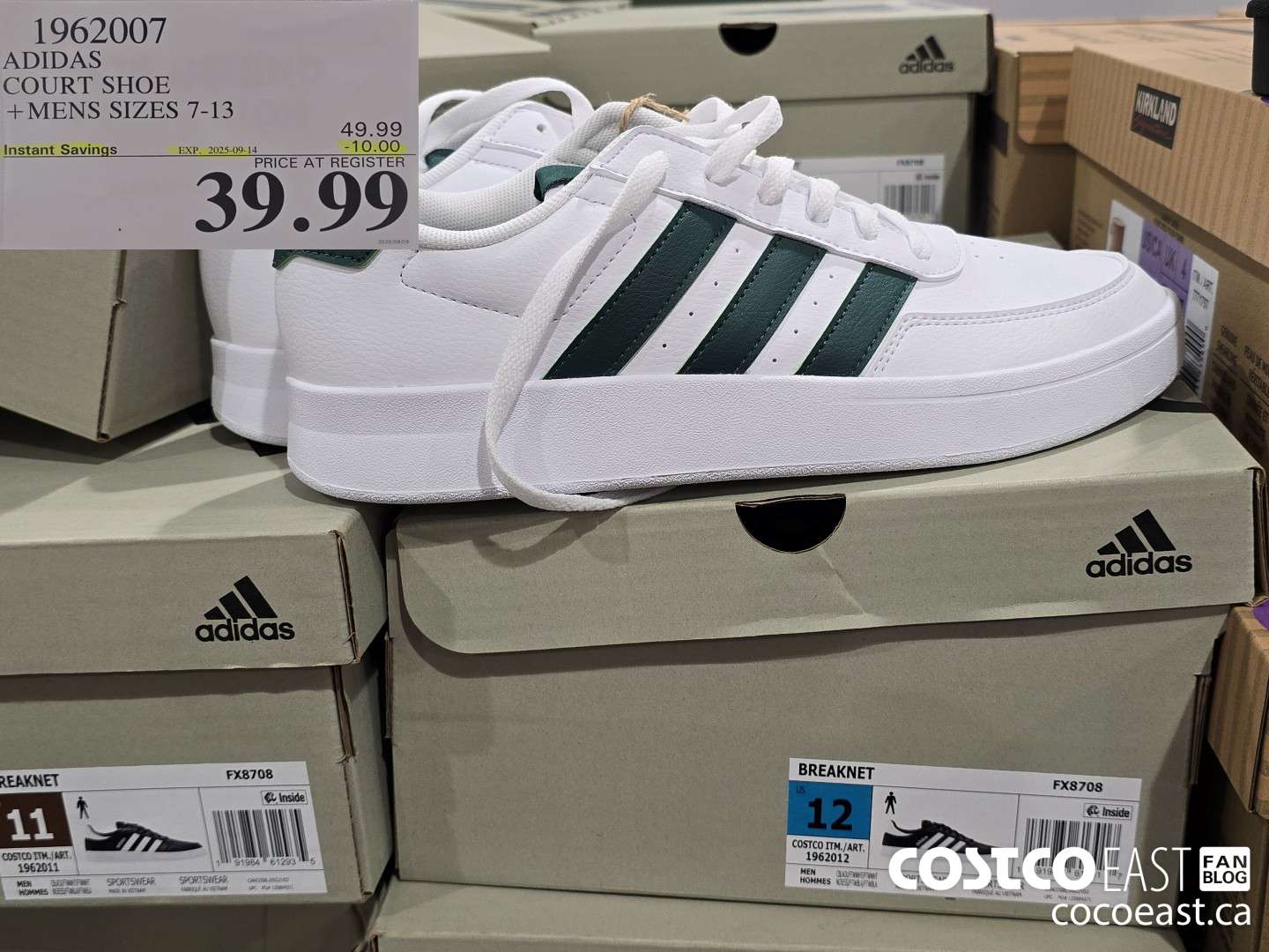 1962007 ADIDAS COURT SHOE +MENS SIZES 7-13 ($10.00 INSTANT SAVINGS EXPIRES ON 2025-09-14) $39.99