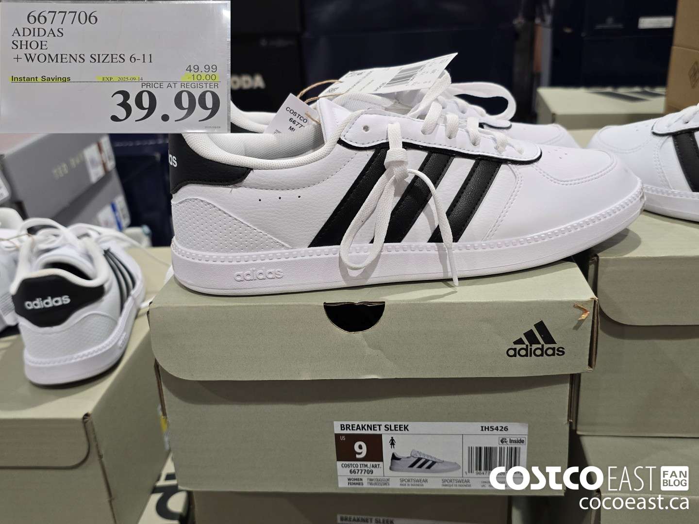 6677706 ADIDAS SHOE +WOMENS SIZES 6-11 ($10.00 INSTANT SAVINGS EXPIRES ON 2025-09-14) $39.99