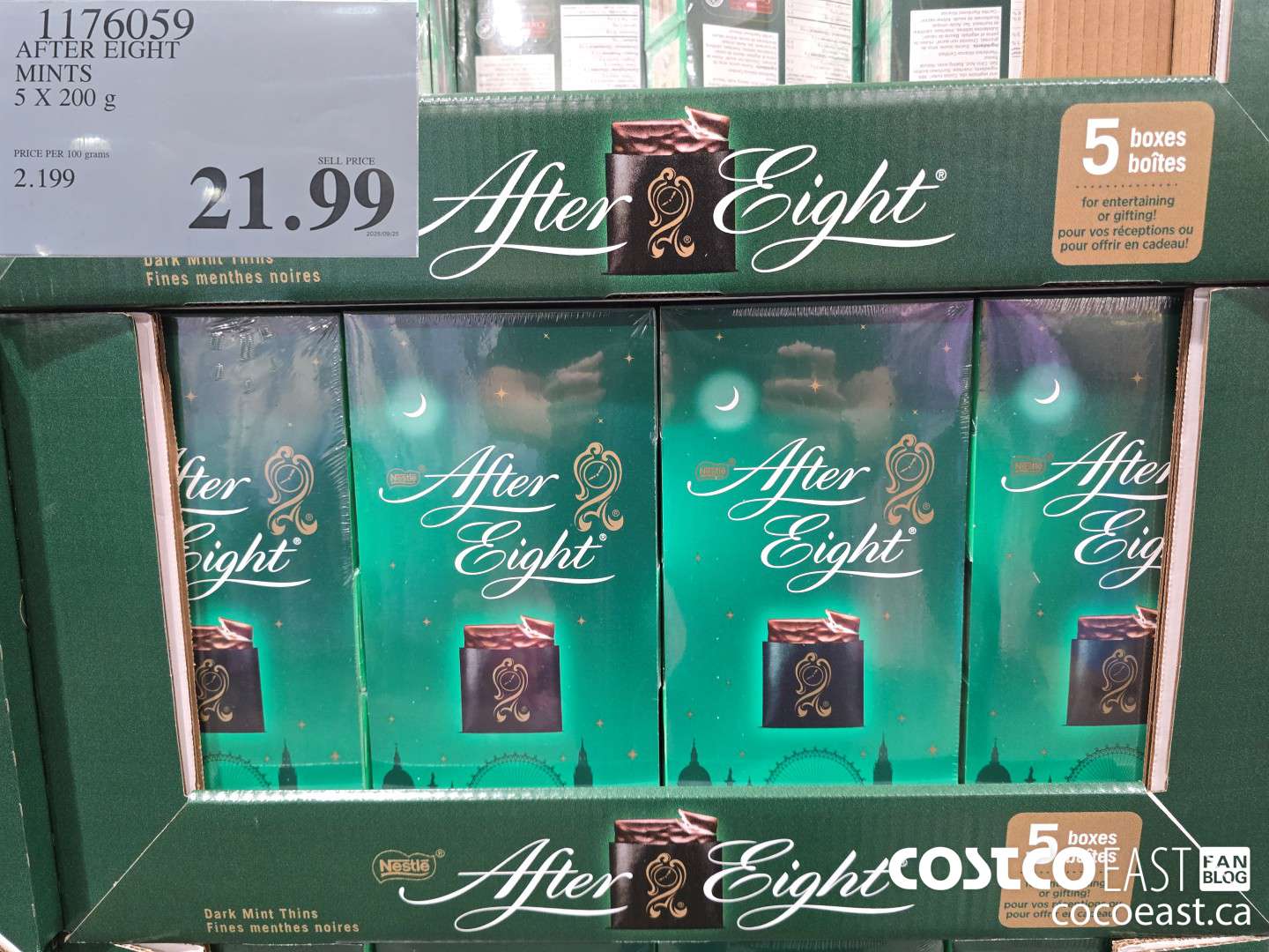 1176059 AFTER EIGHT MINTS 5 x 200 g $21.99