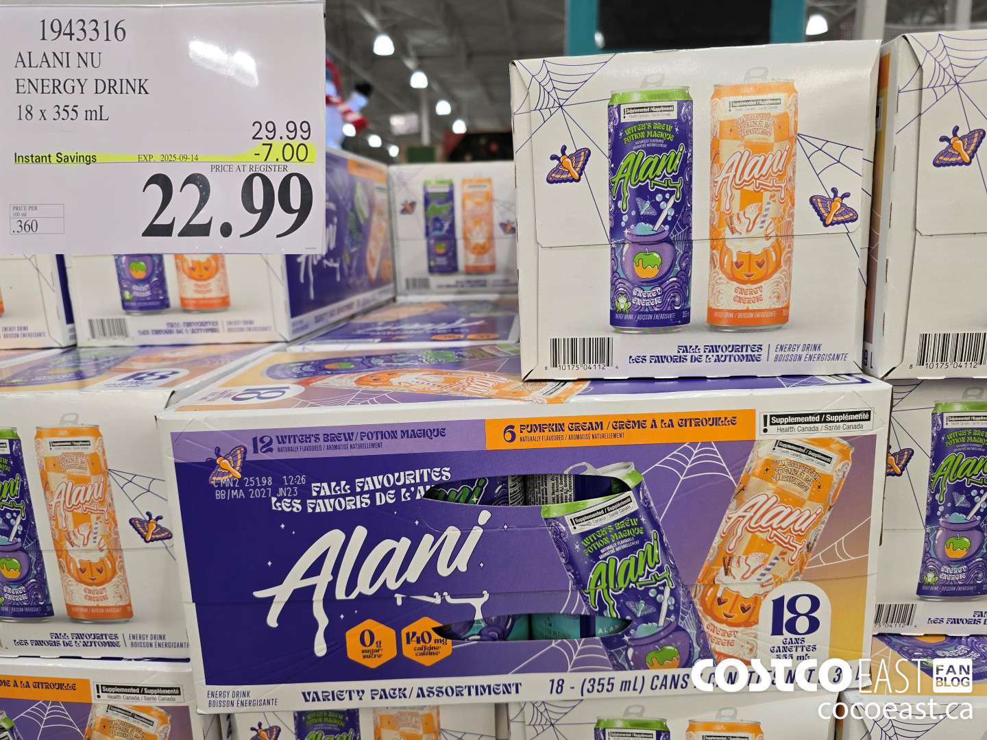 1943316 ALANI NU ENERGY DRINK 18 x 355 mL ($7.00 INSTANT SAVINGS EXPIRES ON 2025-09-14) $22.99
