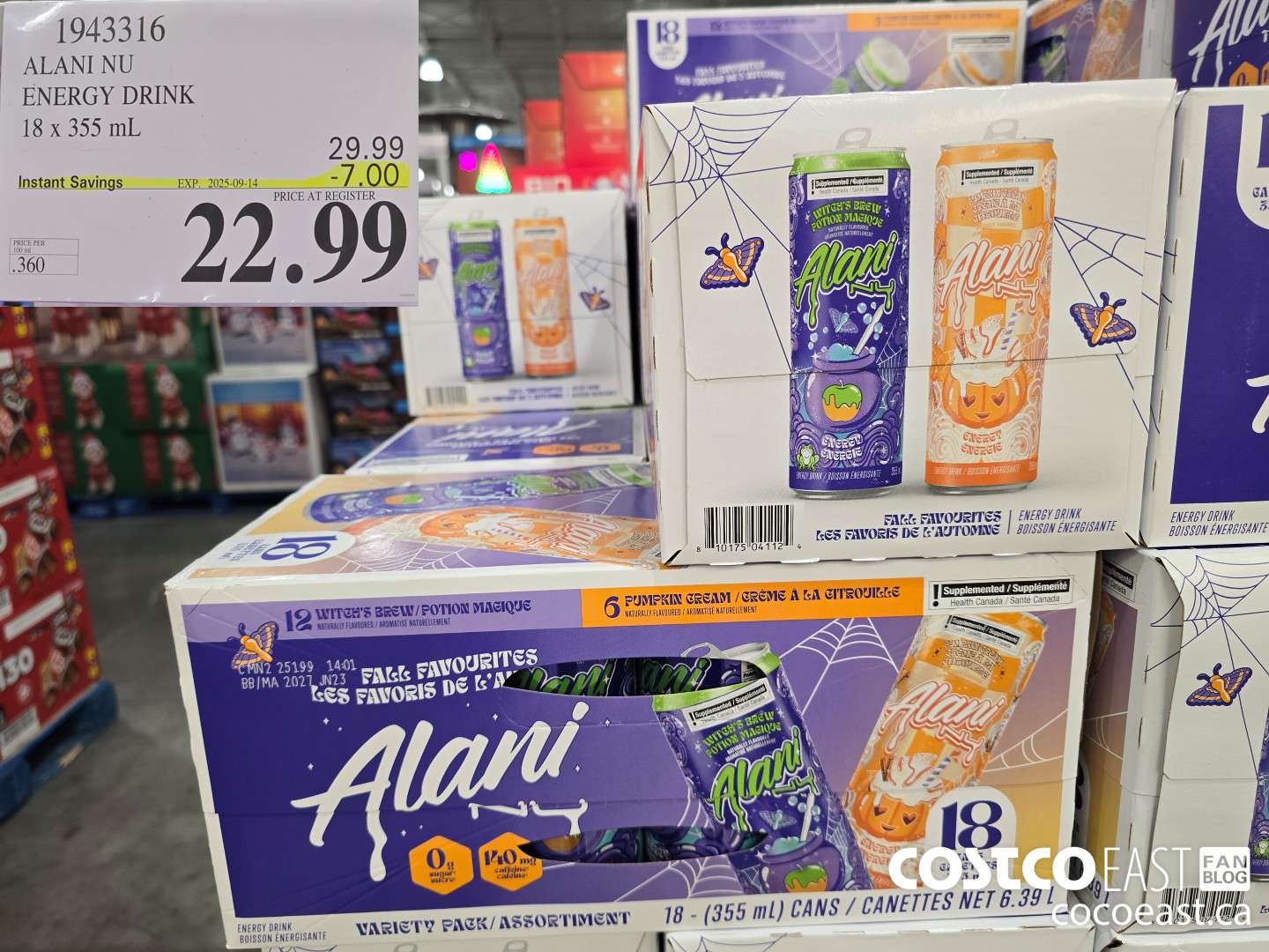 1943316 ALANI NU ENERGY DRINK 18 x 355 mL ($7.00 INSTANT SAVINGS EXPIRES ON 2025-09-14) $22.99