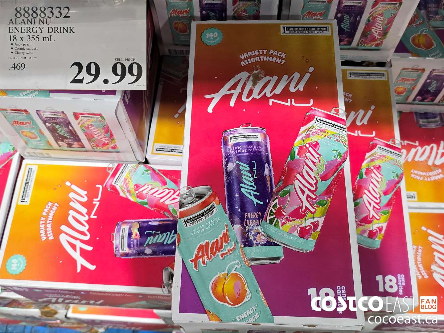 8888332 ALANI NU ENERGY DRINK 18 x 355 mL $29.99