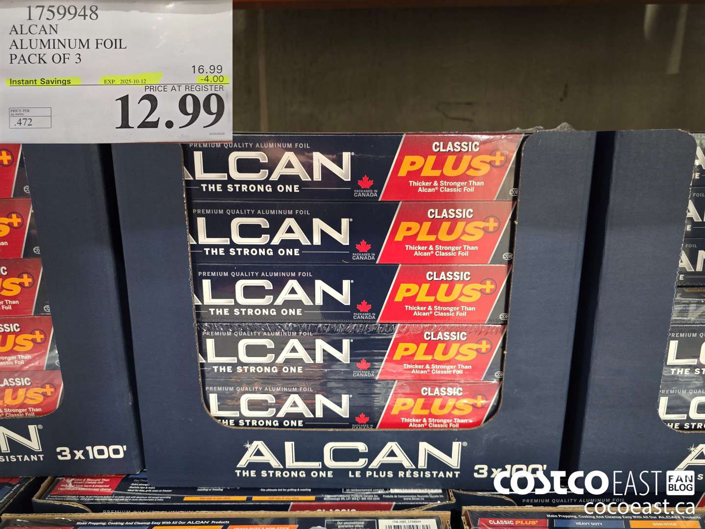 1759948 ALCAN ALUMINUM FOIL PACK OF 3 ($4.00 INSTANT SAVINGS EXPIRES ON 2025-10-12) $12.99