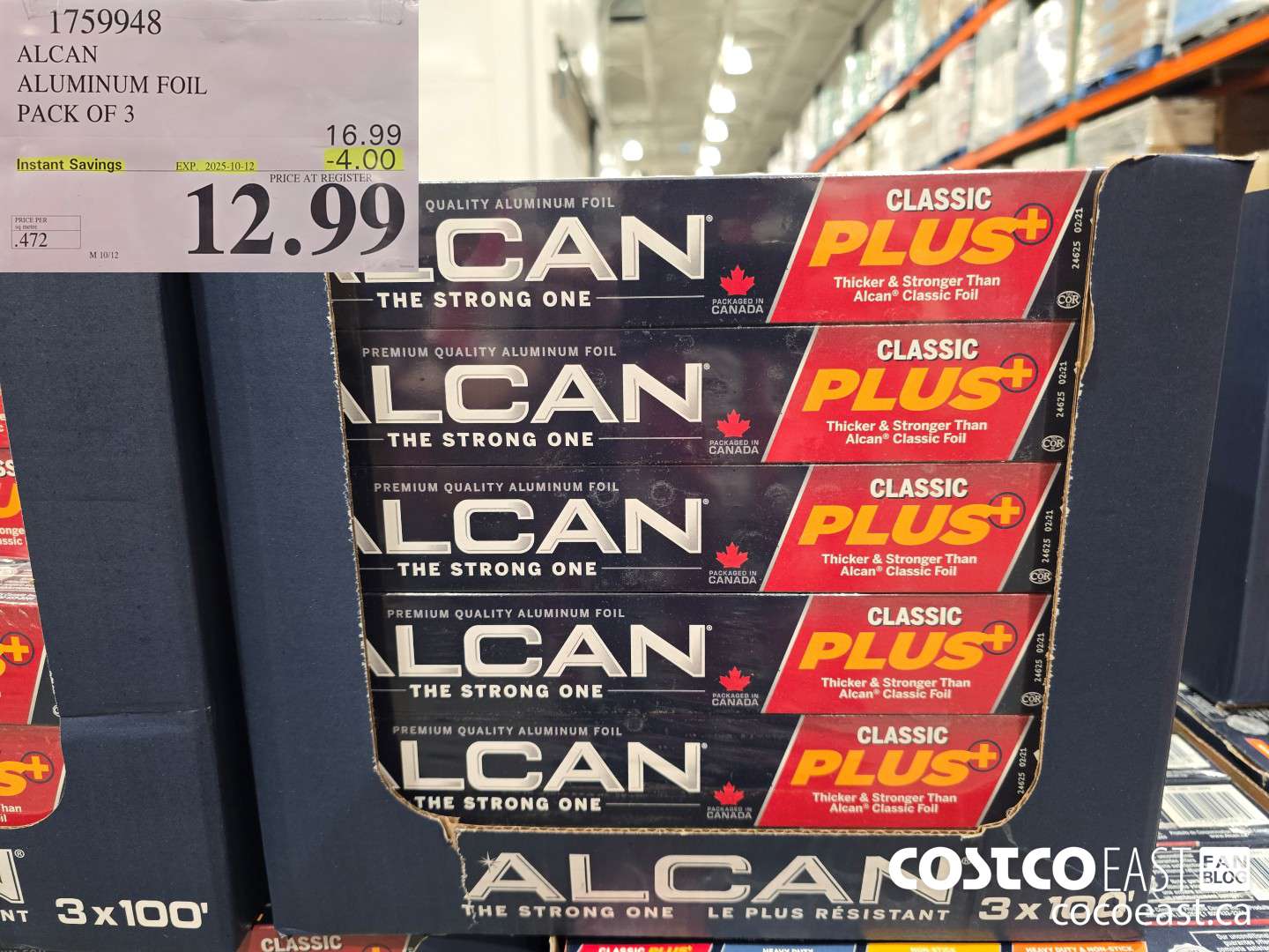 1759948 ALCAN ALUMINUM FOIL PACK OF 3 ($4.00 INSTANT SAVINGS EXPIRES ON 2025-10-12) $12.99