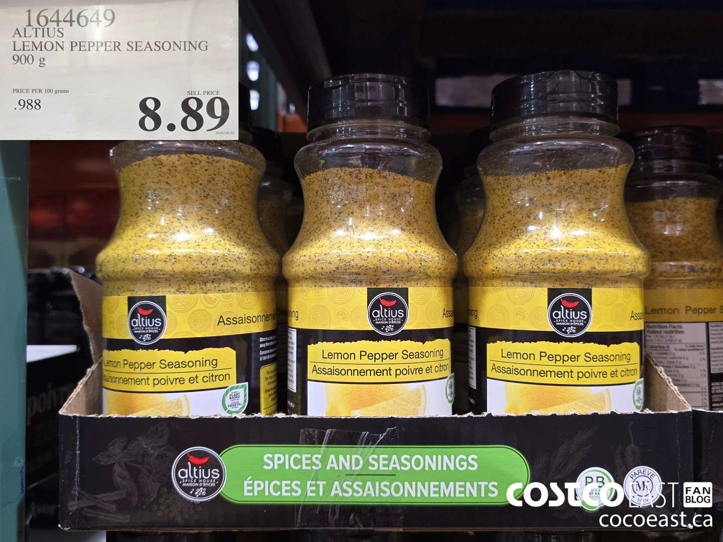 1644649 ALTIUS LEMON PEPPER 900 g $8.89