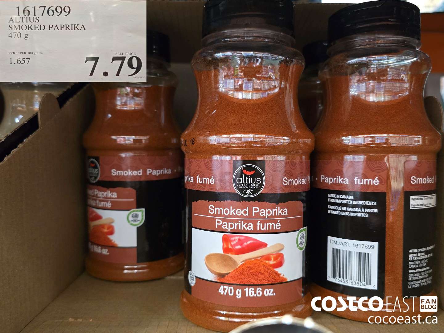 1617699 ALTIUS SMOKED PAPRIKA 470 g $7.79